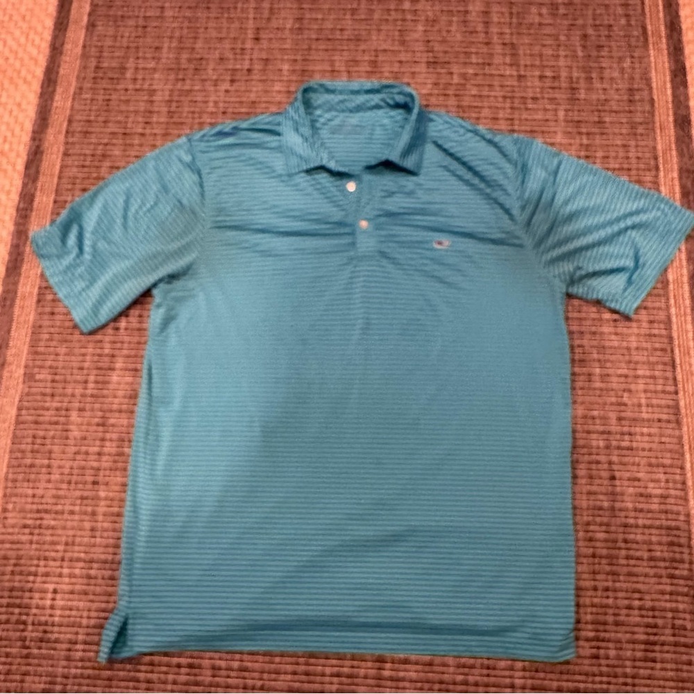 Vineyard Vines Teal Micro-Striped Polo